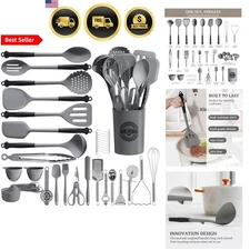 Kitchen Utensils Set Silicone Cooking Utensils Non-stick Heat Resistant Dishw...