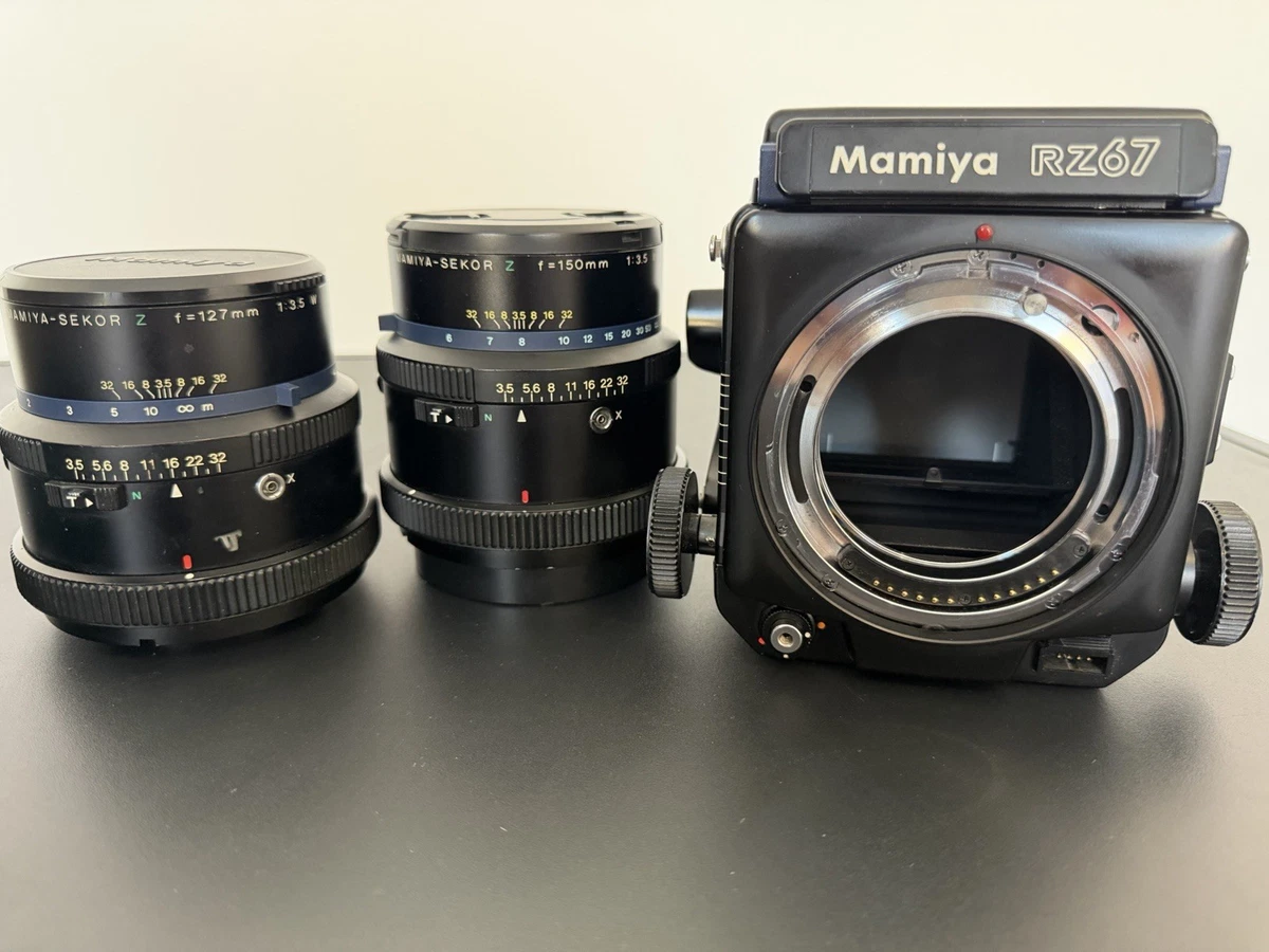 Lot Mamiya RZ67 Pro – Boîtier Moyen Format + 5 Objectifs + Doubleur Focale + Viseur Prisme