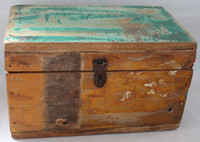 Schatulle Kiste H 15 Cm Aus Fundholz / Recyceltem Holz Mit Deckel Farbig