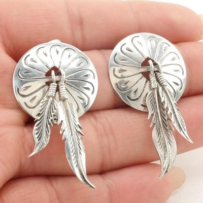 Ohrstecker gestempelt Concho Feder Sterlingsilber