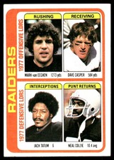 Mark van Eeghen  Dave Casper  Jack Tatum  Neal Colzie 1978 Topps #520 Raiders