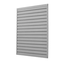4 x 4 ft Slat Wall Paneling PVC Grey Garage Slatwall with Modular Design