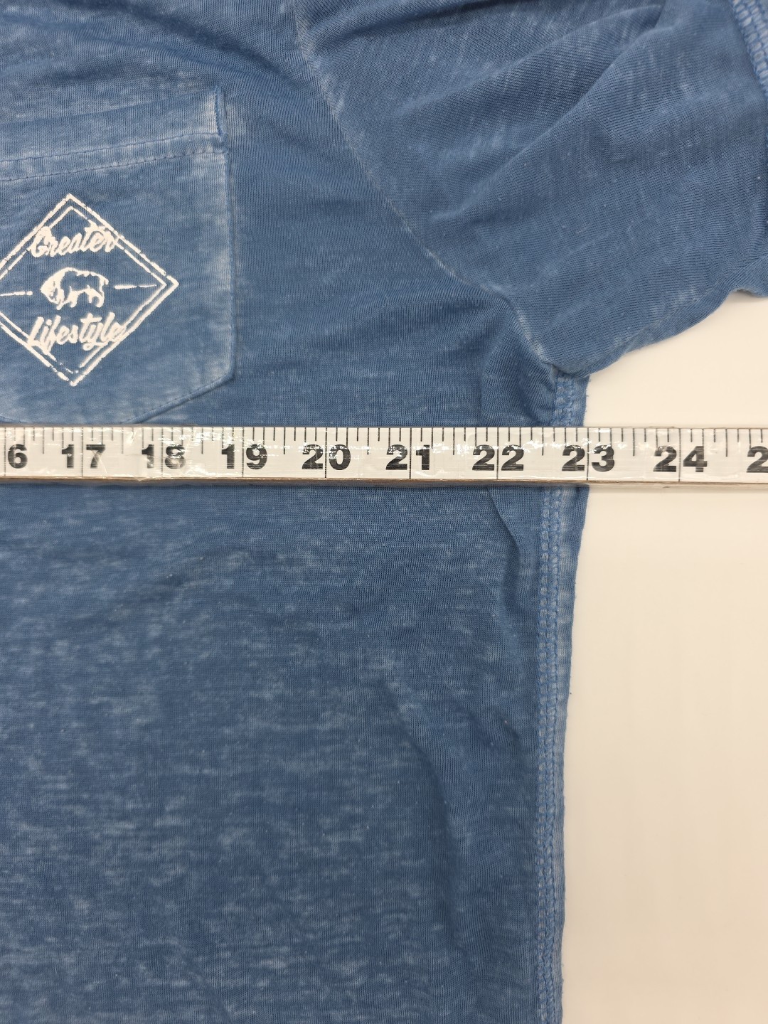 Buffalo Outdoors T-Shirt Man X Large Pocket Blue V-neck.#38195