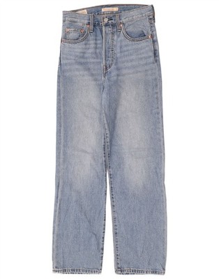Levi's Damen Ribcage High Waist Straight Jeans W25 L29 Blau Baumwolle DE17