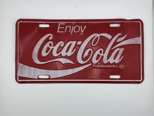 Vintage Coca-Cola License Plate Embossed Metal New Old Stock circa 1993