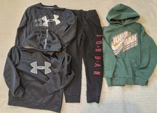 Boy's Lot Name Brand Clothes M 10/12 Nike Jumpman Under Armour Jordan Hoodies Sw