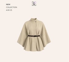 Women’s Cape Jacket With Belt Beige Size 12 U.K.