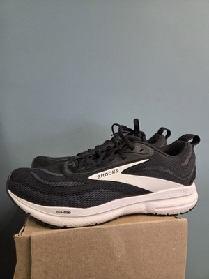 Mens 10.5! Brooks Trace 4 Black Grey White Men's Low Top Running Sneaker 