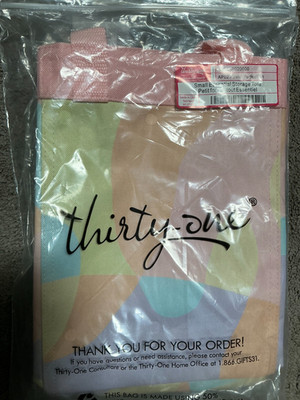 Thirty One SMALL Essential Storage Tote in Pastel Perfection