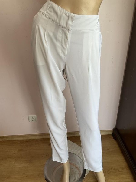 Women Hallhuber Trousers White 38 / M / 46