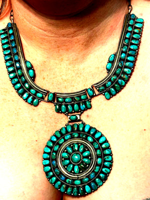 Turquoise & Sterling Silver Necklace - Jesse Williams, 18-20''