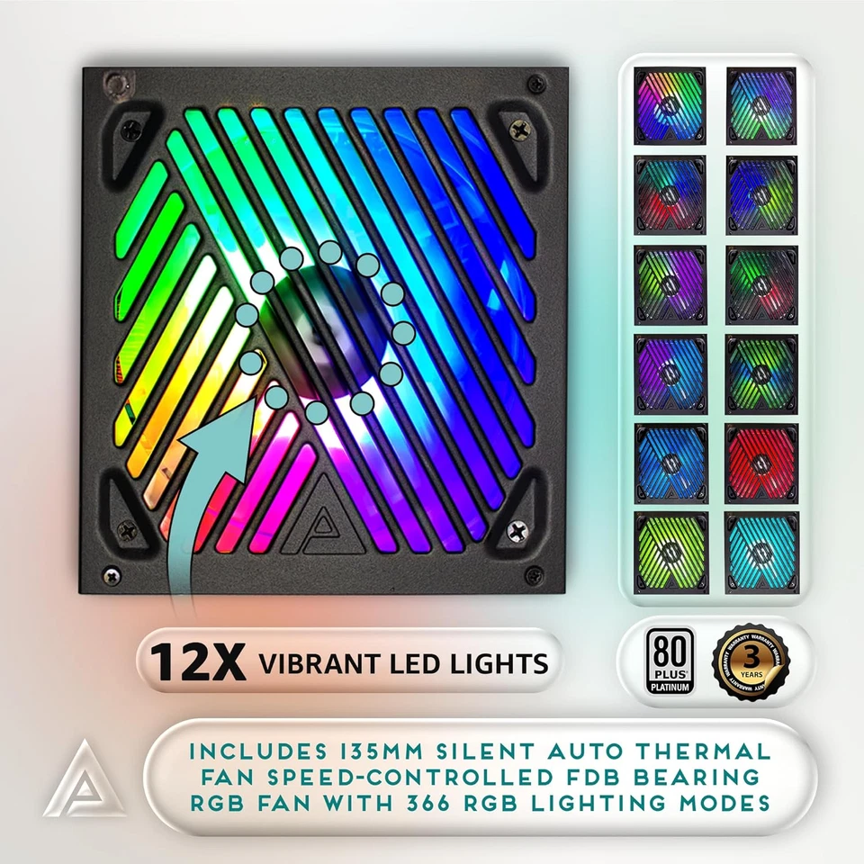 ATX-MT1200W Mystic 1200W Fully Modular 80+ Platinum Certified, Pcie 5.0 & ATX 3. - Image 4 of 4