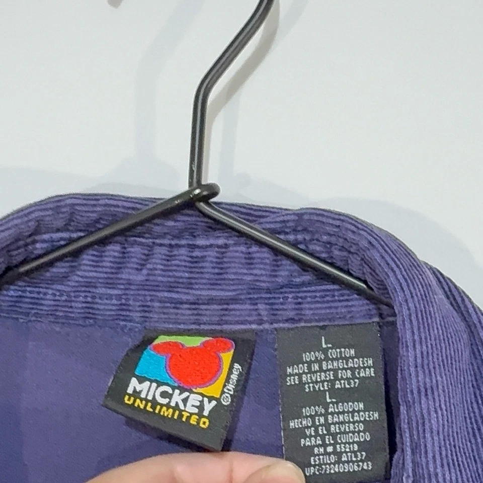 Camisa Manga Larga Western Azul Disney Pana Perla A Presión Cuello Abotonado Foto 4 de 4