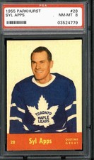 1955 Parkhurst #28 Syl Apps - PSA 8