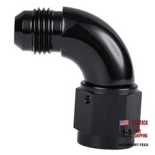 Black 6AN Swivel Fitting Adapter for 90 Degree Male to Female Swivel - Full Flow