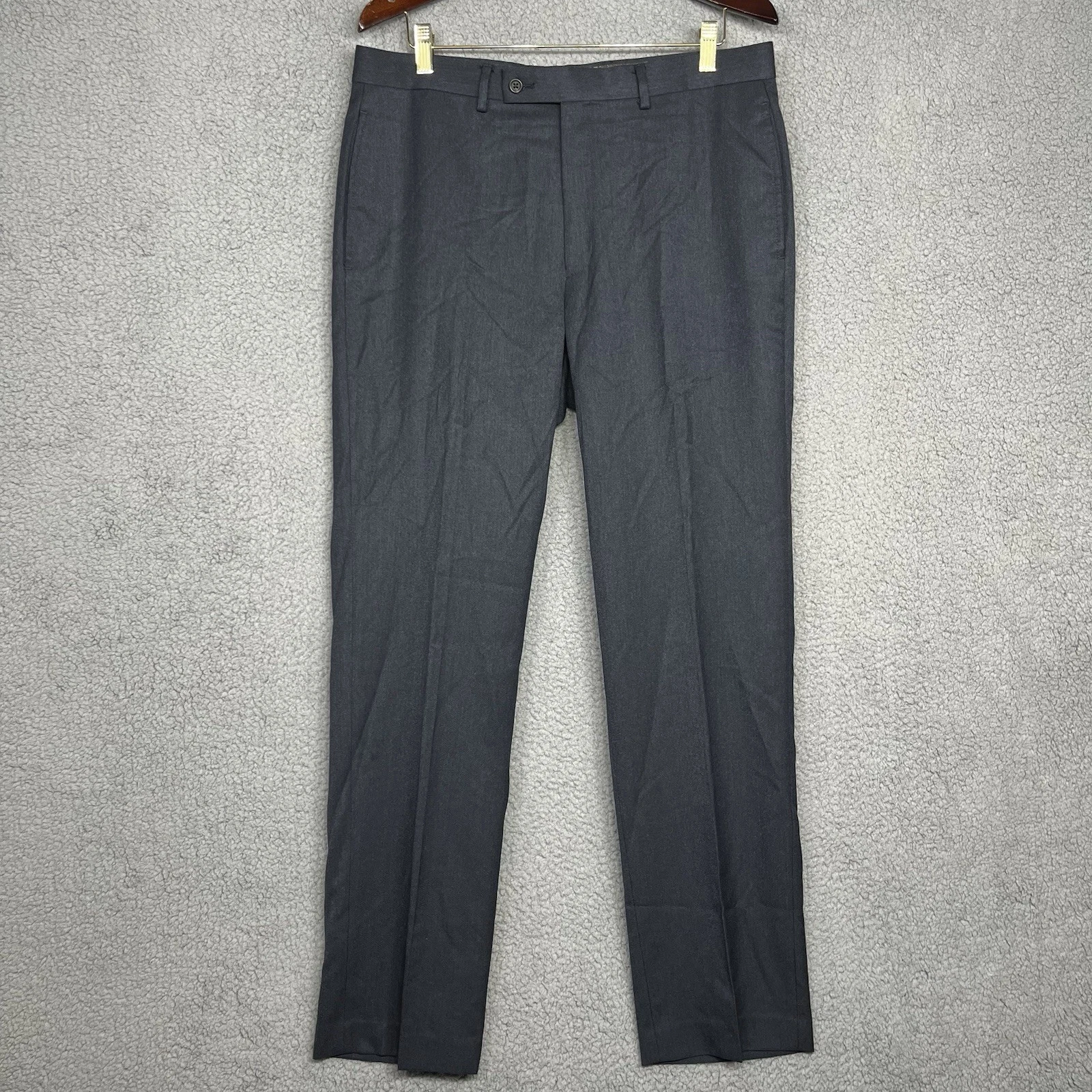 Ralph Lauren Mens Dress Pants 34x32 Blue Twill Mid Rise Straight