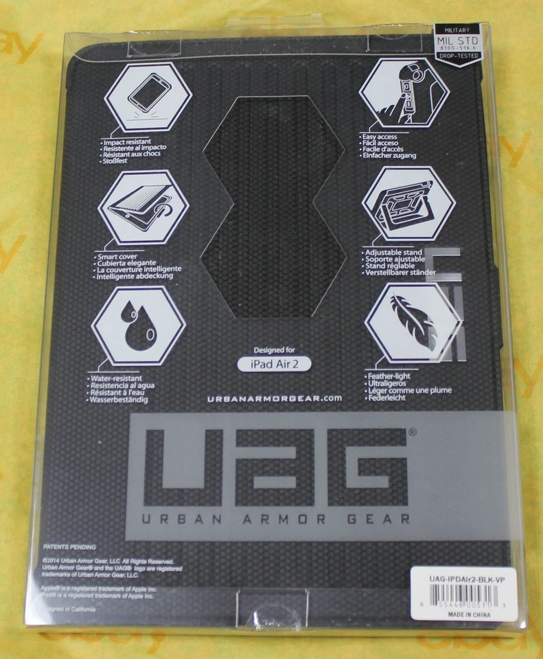 Urban Armor Gear UAG MIL-STD Scout Folio Case for iPad AIR2  - Black NEW - Image 2 of 2