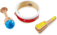 Junior Percussion Set  3 Piece Wooden Percussion Instrument Set for Toddlers, E