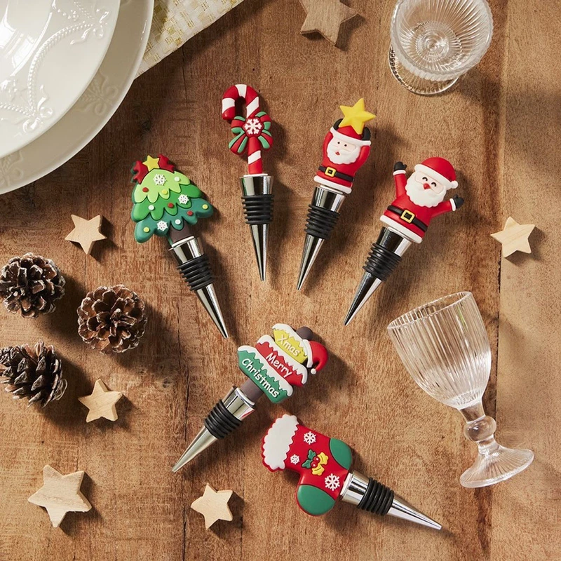 Set 7 Pezzi Tappo Bottiglia e Segnacalici Natale Tognana Albero Babbo Vino, fotografia 9 di 9