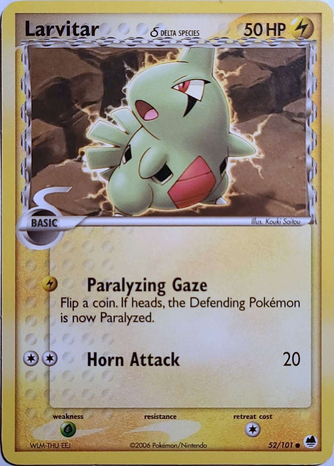 Larvitar 52/101 Common Dragon Frontiers Pokemon Lightly Played