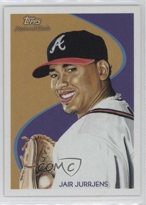 2010 Topps National Chicle Cowhide 1/1 Jair Jurrjens by Ken Branch #170 02vq