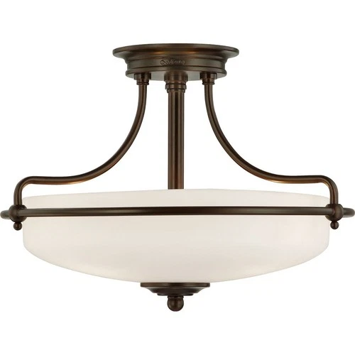 Griffin - 3 Light Semi-Flush Mount - 12 Inches high-Palladian Bronze Finish - Picture 1 of 5