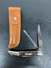 Stainless Steel Fish Knife Colonial Prov USA Pocket Folding Scale w/Sheath