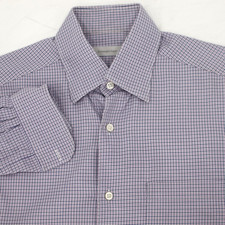Ermenegildo zegna dress shirt men's medium long sleeve button up houndstooth