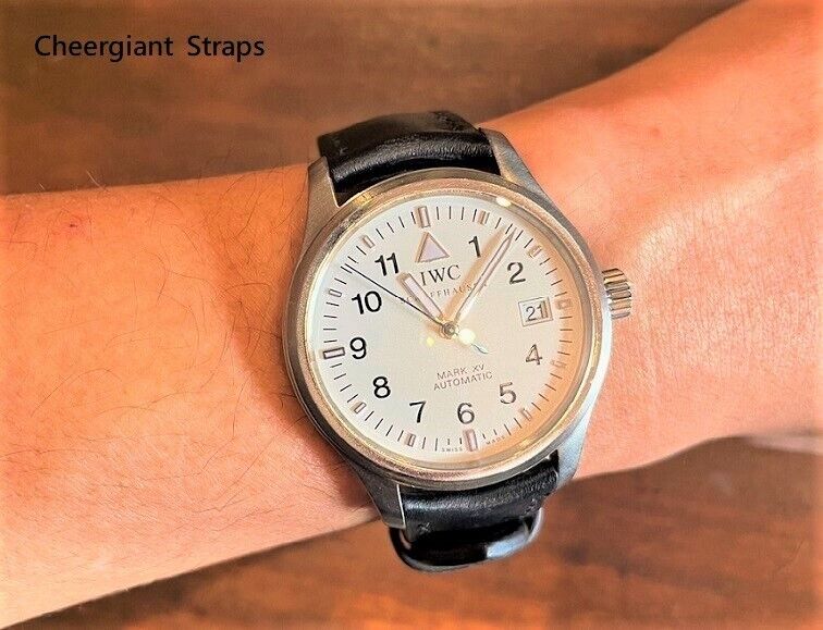IWC Pilot Mark XV curved end leather strap hand made watch IWC Pilot Mark XV curved end leather strap hand made watch