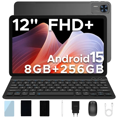 DOOGEE T36 Android 15 Tablet, 12 Zoll 20GB+256GB 8800mAh Octa Core Gaming Tablet