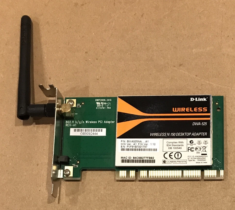 D-Link Wireless N 150 Desktop PCI Adapter DWA-525 | EBay