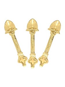 Multipack High Polish Brass Incense Spoons with Embossed Design 4 3/5 In 3 Pack