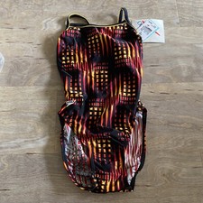 VINTAGE Speedo Black Red High Cut Backside One Piece Bathing Suit Size 26 NEW