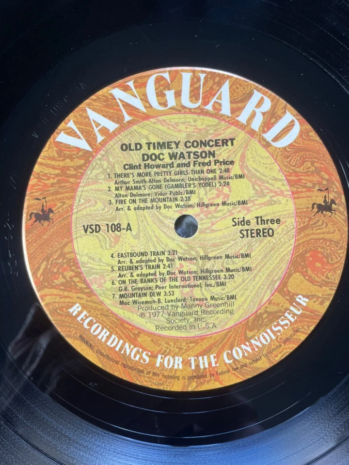 OLD TIMEY CONCERT DOC WATSON , CLINT HOWARD AND FRED PRICE 2X-LP ALBUM - Image 4 of 4