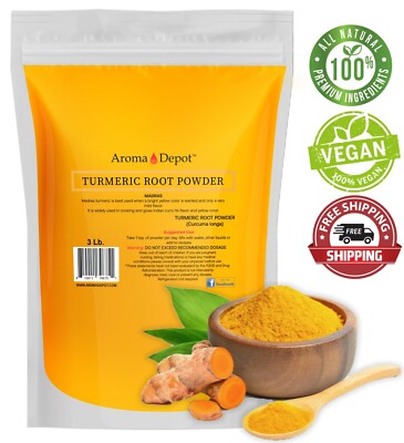 Turmeric Root Powder 3lb Raw Curcumin Curcuma longa 48 oz. Yellow Tumeric Spice