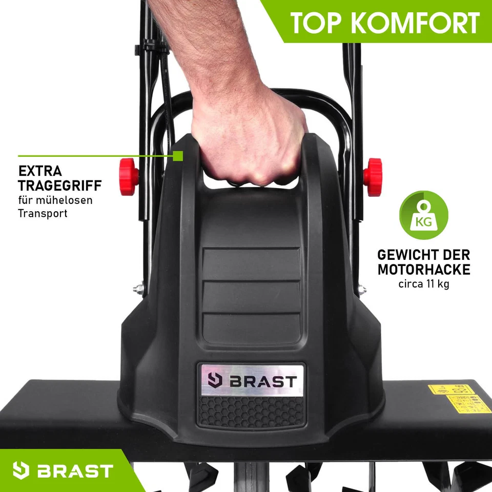 BRAST Motorhacke Elektro | 1500 Watt | Gartenfräse Kultivator Ackerfräse Hacke - Bild 4 von 4