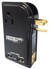 Monster Cable Outlets To Go - 3 Outlets - w/ 2 USB Charger Ports