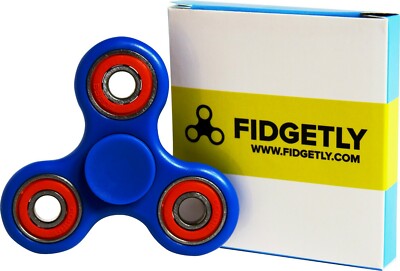 NEW Fidgetly 5005 Fidget Spinner Toy Stress Reducer BLUE/RED Focus ADHD Anxiety