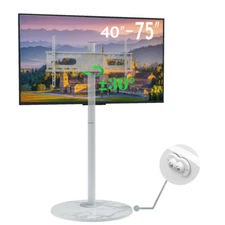 Height Adjustable Heavy Floor TV Stand with Swivel Mount,Casters for 40”-75” TVs