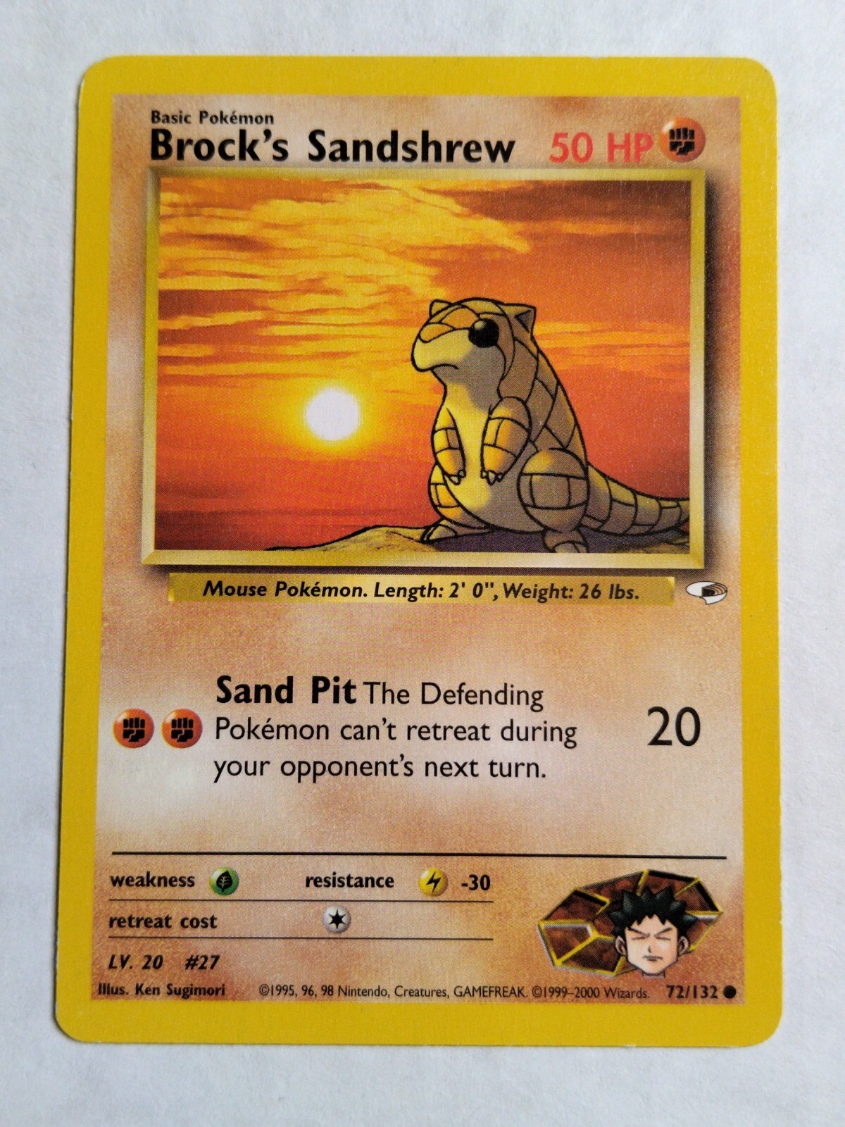 Pokémon TCG Brock's Sandshrew Gym Heroes 72/132 Regular Unlimited Common