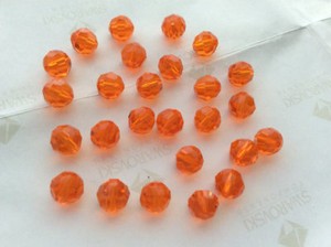 (1000) 6MM FACETED SALMON PINK PLASTIC BEADS FOR LURES / CRAFTS New tuz