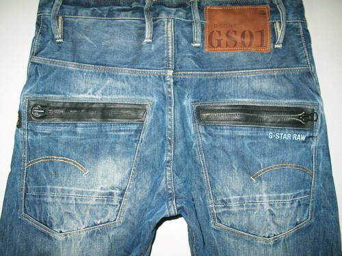 *LO ÚLTIMO Pantalones de mezclilla para hombre G STAR RAW @ 3301 RILEY SUELTOS CÓNICOS BOTÓN EN O 32 - Imagen 8 de 12