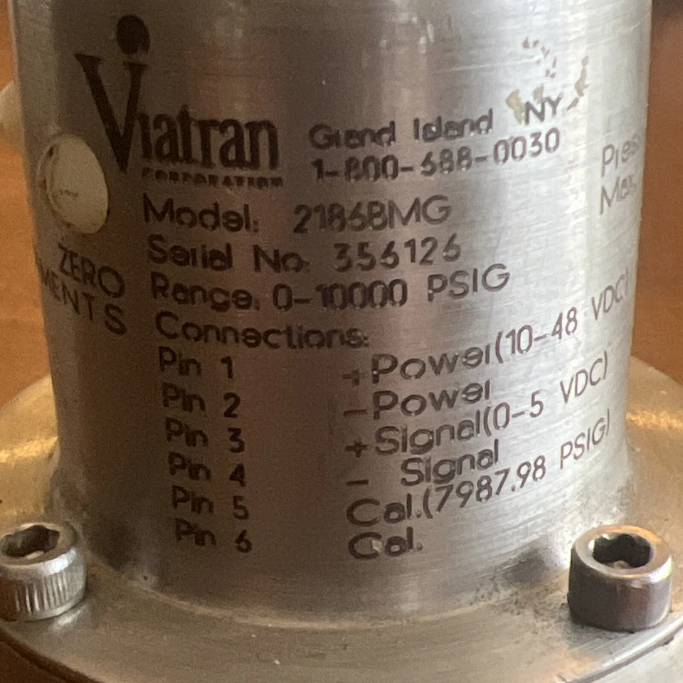 🔥Viatran 2186BMG 10-48VDC 0-10,000 PSI Pressure Transducer,Used,FreeShip🇺🇸 - Image 2 of 4
