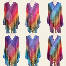 Rainbow Paisley Pashmina Scarf  Light Weight Shawl Women Long Stole Wrap Stole