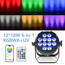 12x18W Waterproof LED Par Light IP65 6in1 RGBWA UV DMX512 Outdoor Stage Up Light