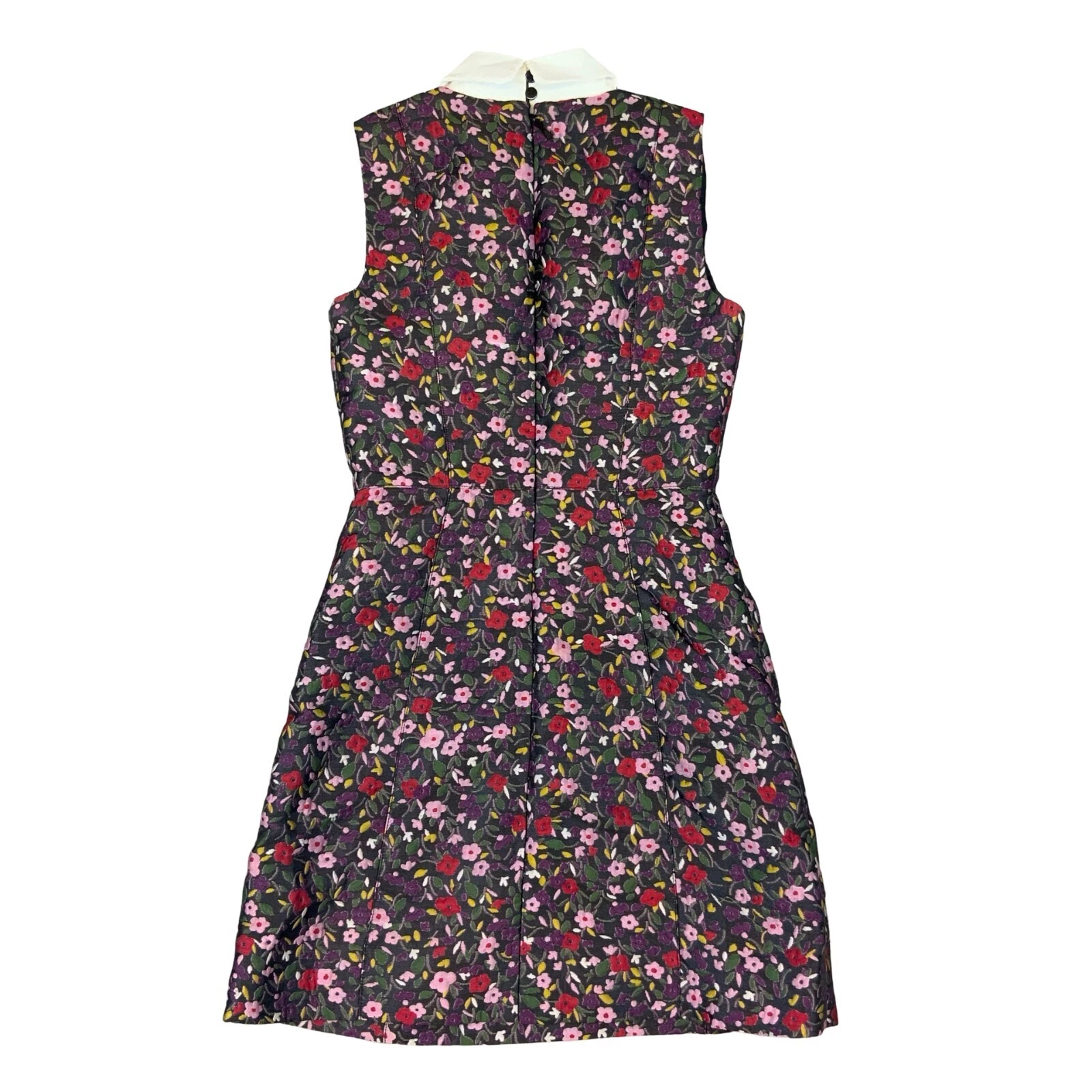 ABITO MIDI KATE SPADE FW 2017 FLOREALE CON COLLETTO JACQUARD XS UK 6