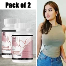 2x Breast Enlargement Supplements - Increase Breast Size, Boost Hormones 60 Caps