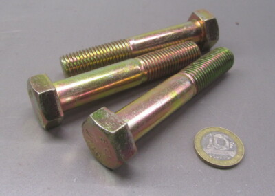 Cap Screw Bolt Metric, PT, GR 10.9 Yellow Zinc M16 x 2.0 x 90 mm Length, 3 Pcs