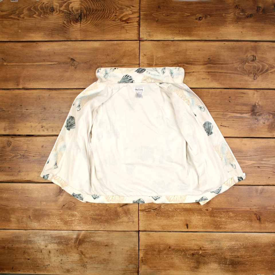 Chaqueta cortavientos vintage Oleg Cassini S Shell floral blanca para mujer Foto 4 de 4