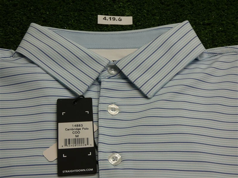 Camisa de golf Cambridge de plumón recto para hombre C.C. Logo azul/blanco mediano Foto 2 de 3